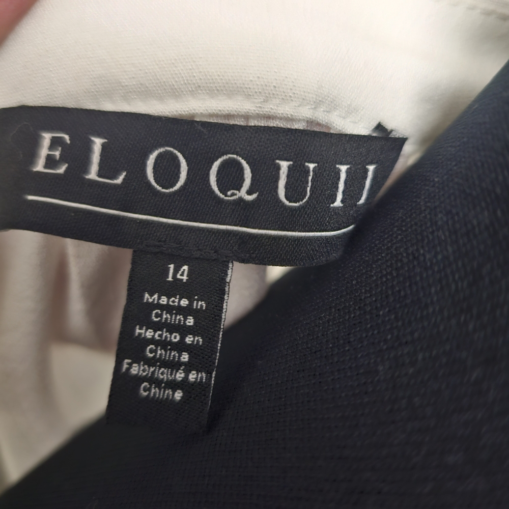 Eloquii Ivory Maxi Dress with Navy Giraffe Floral Motif - Picture 12 of 14
